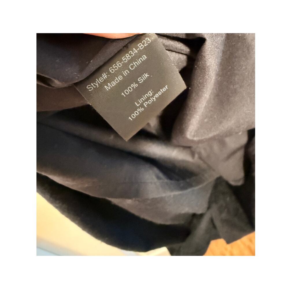 Jenni Kayne S Rove Dress $495 Raw Silk Midi Fitted Bodice Pencil Skirt Navy Blue - Picture 12 of 12